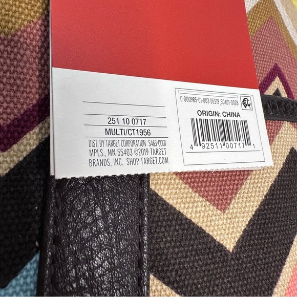 Missoni X Target Multi Color Chevron Zig Zag Canvas Tote Large Brown - Picture 8 of 15